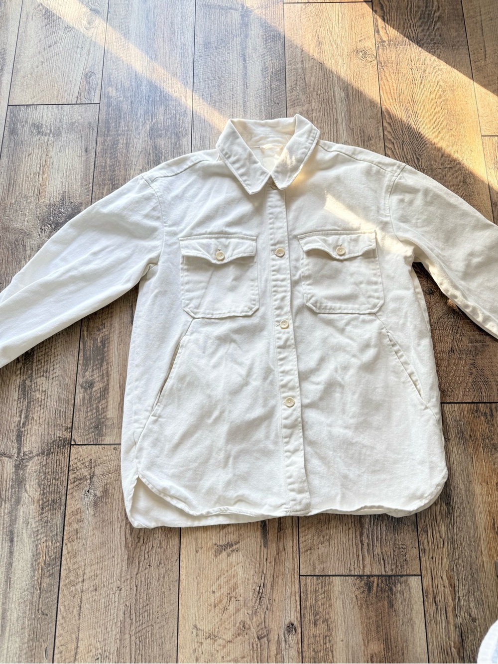 White Button-Up Overshirt Jacket